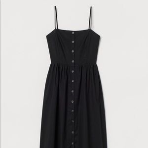 Black H&M linen-blend midi dress